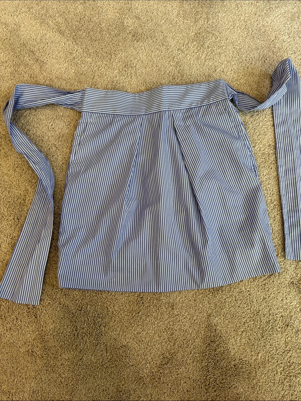 J. Crew Blue and White Striped Mini Wrap Skirt
